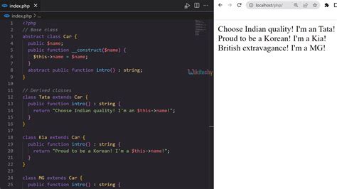 explain abstract class with example in php