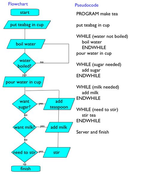 explain algorithm flowchart and pseudocode