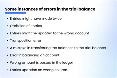 explain all types of errors in trial balance
