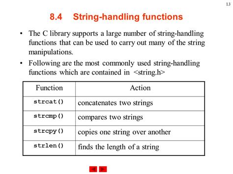explain any four string handling functions in c with example