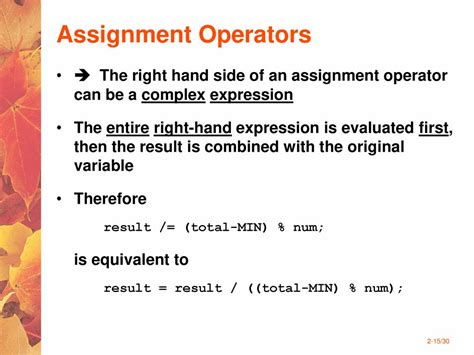 explain assignment operator with example