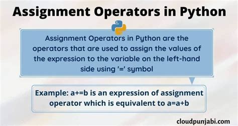 explain assignment operators in python