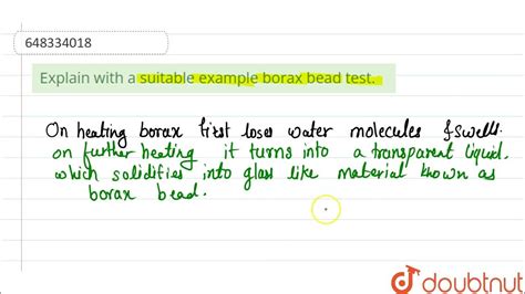 Explain Borax Bead Test With A Suitable Example