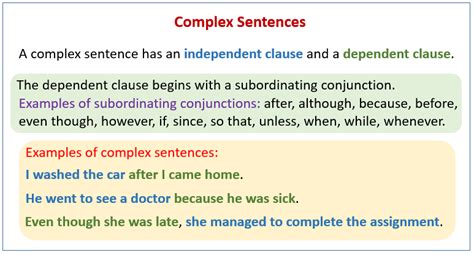 explain complex sentence with examples