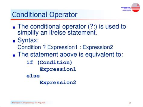explain conditional operator with example