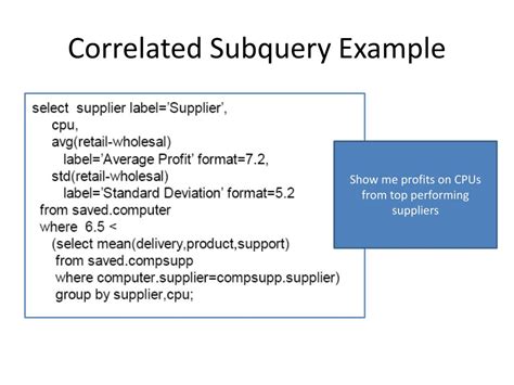 explain correlated subquery with an example