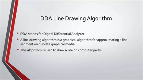 explain dda line drawing algorithm with steps a n d example