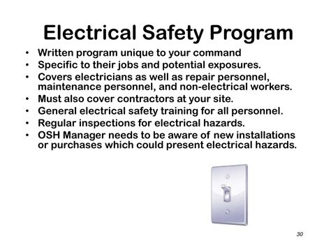 explain electrical safety program structure