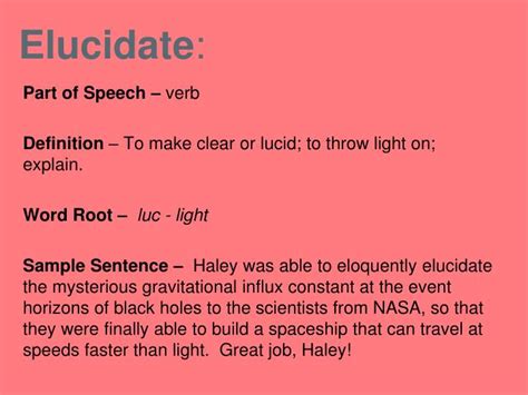 explain elucidate meaning