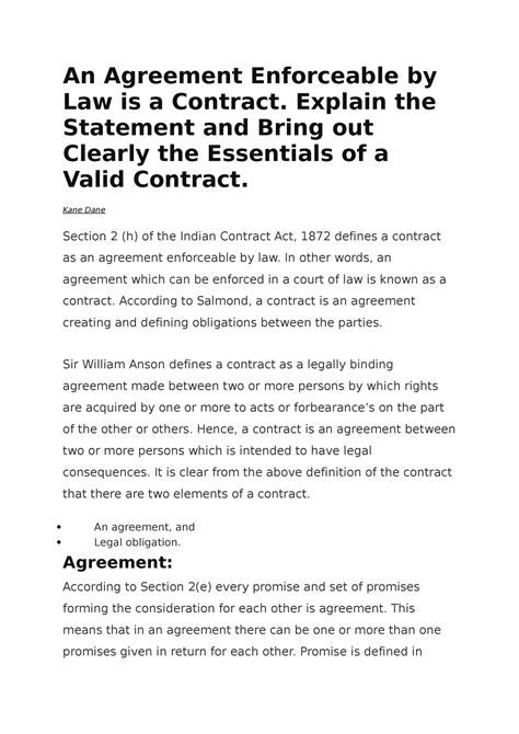 explain enforceable contract