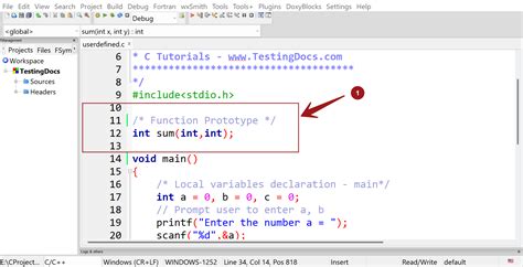 explain function prototype with proper example in c