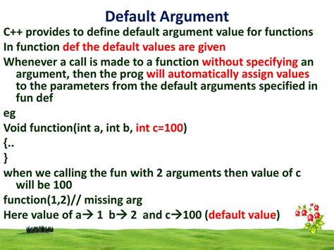 explain function with default argument