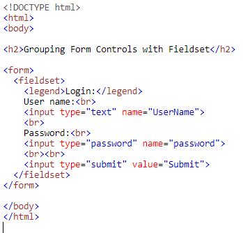 explain html form controls with example