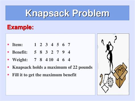 explain knapsack problem with example