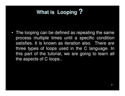 explain looping statement and its types