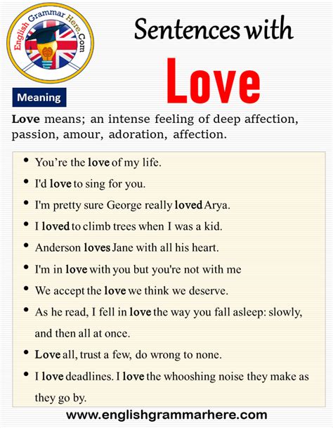 explain love in one sentence examples