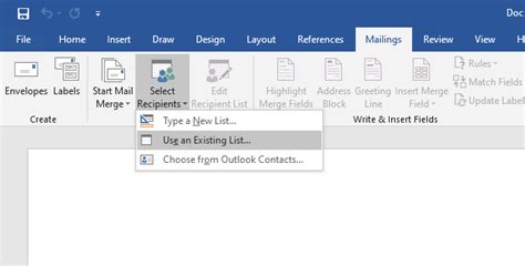 explain mail merge in ms word answer