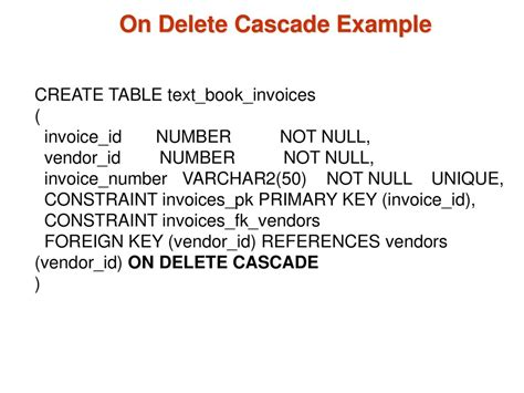 Explain On Delete Cascade With Example