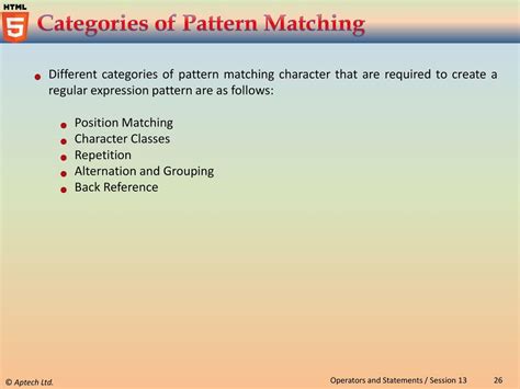 explain pattern matching operator