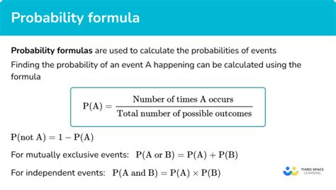 explain probability formulas used for computing