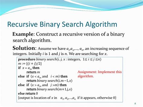 explain recursive binary search algorithm with suitable examples