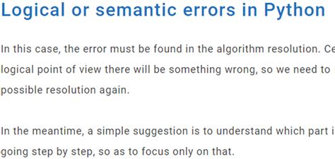 explain semantic error in python