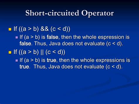 Explain Short Circuited Operator With Example