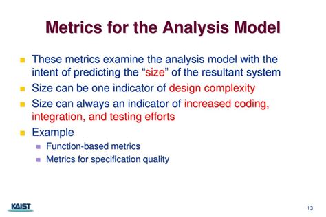 explain software quality and metrics for analysis model