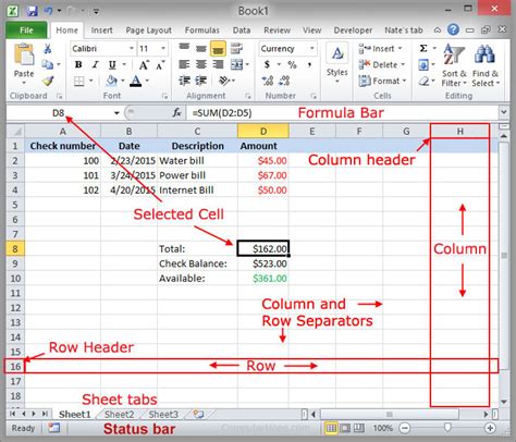 explain spreadsheet in excel
