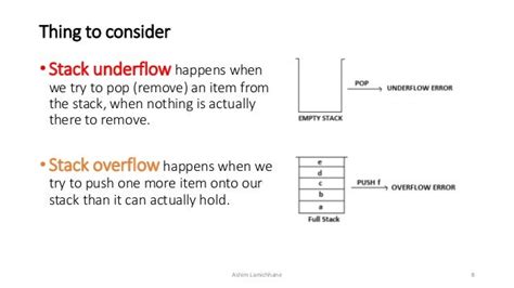 explain stack overflow and underflow conditions with suitable example