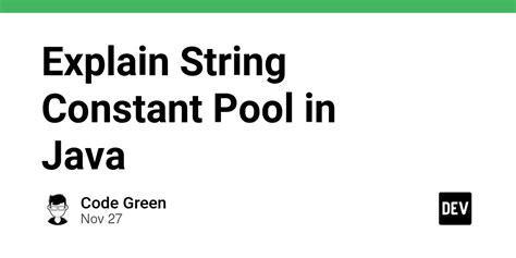 explain string constant pool in java