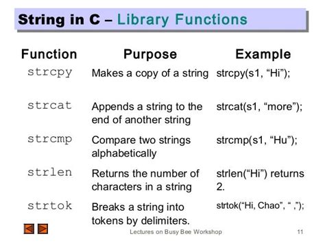 explain string manipulation function with example in c