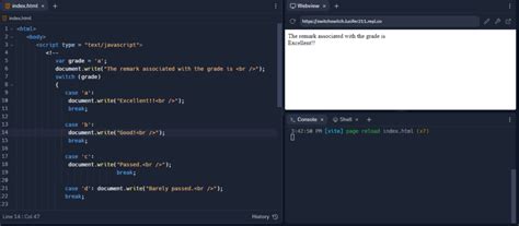 explain switch case with example in javascript