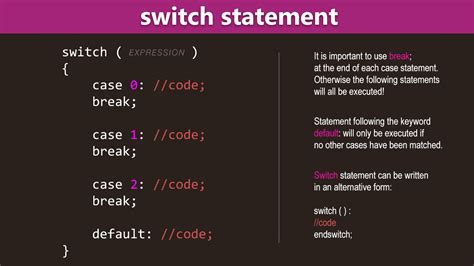 explain switch statement in php