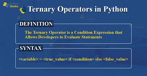 explain ternary operator with example in python