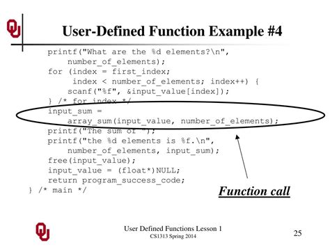 explain the components of user defined function with example