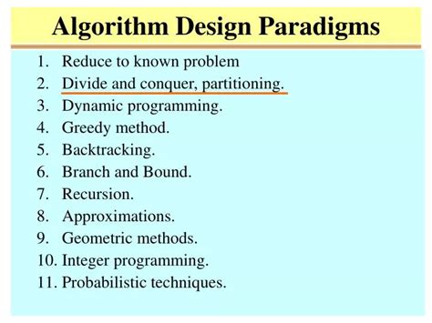 explain the concept of algorithm design paradigms