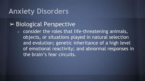 explain the development of anxiety disorders from both a learning and biological perspective