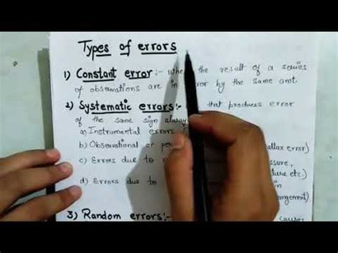 explain the different types of errors class 11