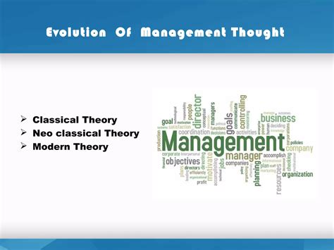 explain the evolution of management thought with examples