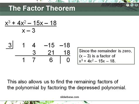 explain the factor and remainder theorem