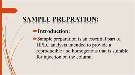 explain the importance of sample preparation in hplc