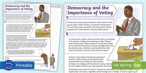 explain the importance of voting in a democracy