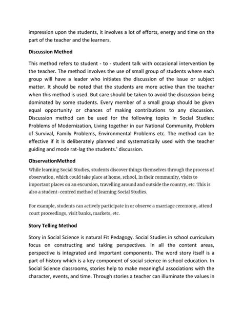 explain the project method of teaching social science