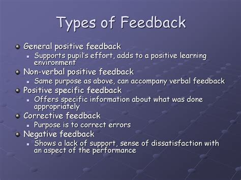 explain the types of feedback class 10 with examples