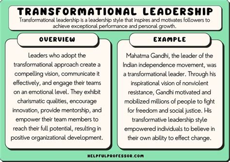 explain transformational leadership style with examples