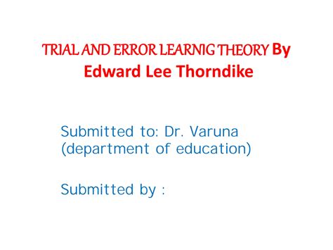 explain trial and error theory of learning