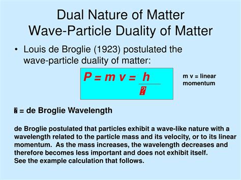 explain wave particle duality of matter