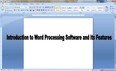 explain word processing software and its features in detail