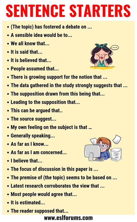 Explanation Starter Words